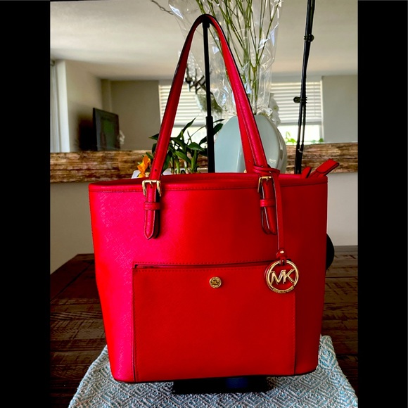 Michael Kors Handbags - Michael Kors Tote (Red) w/Gold Hardware.